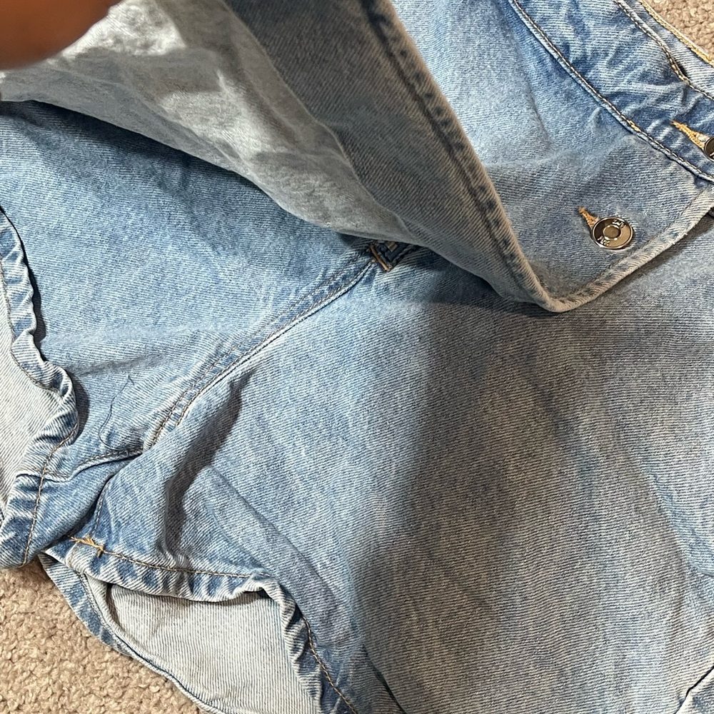 SOLD Zara Light Blue Denim Skorts - Picture 3 of 6